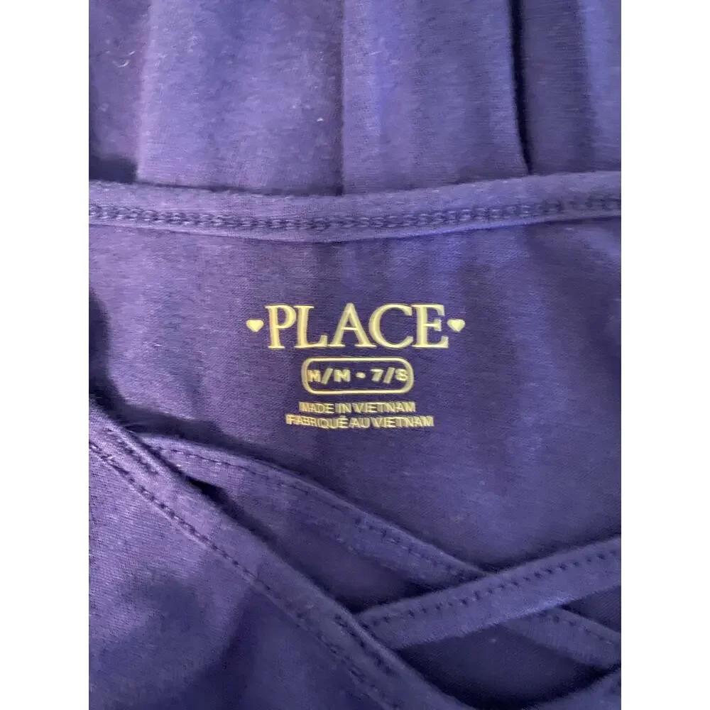 The Children's Place Girls Long Sleeve Dress Blue Size Med 7/8 - Picture 3 of 4